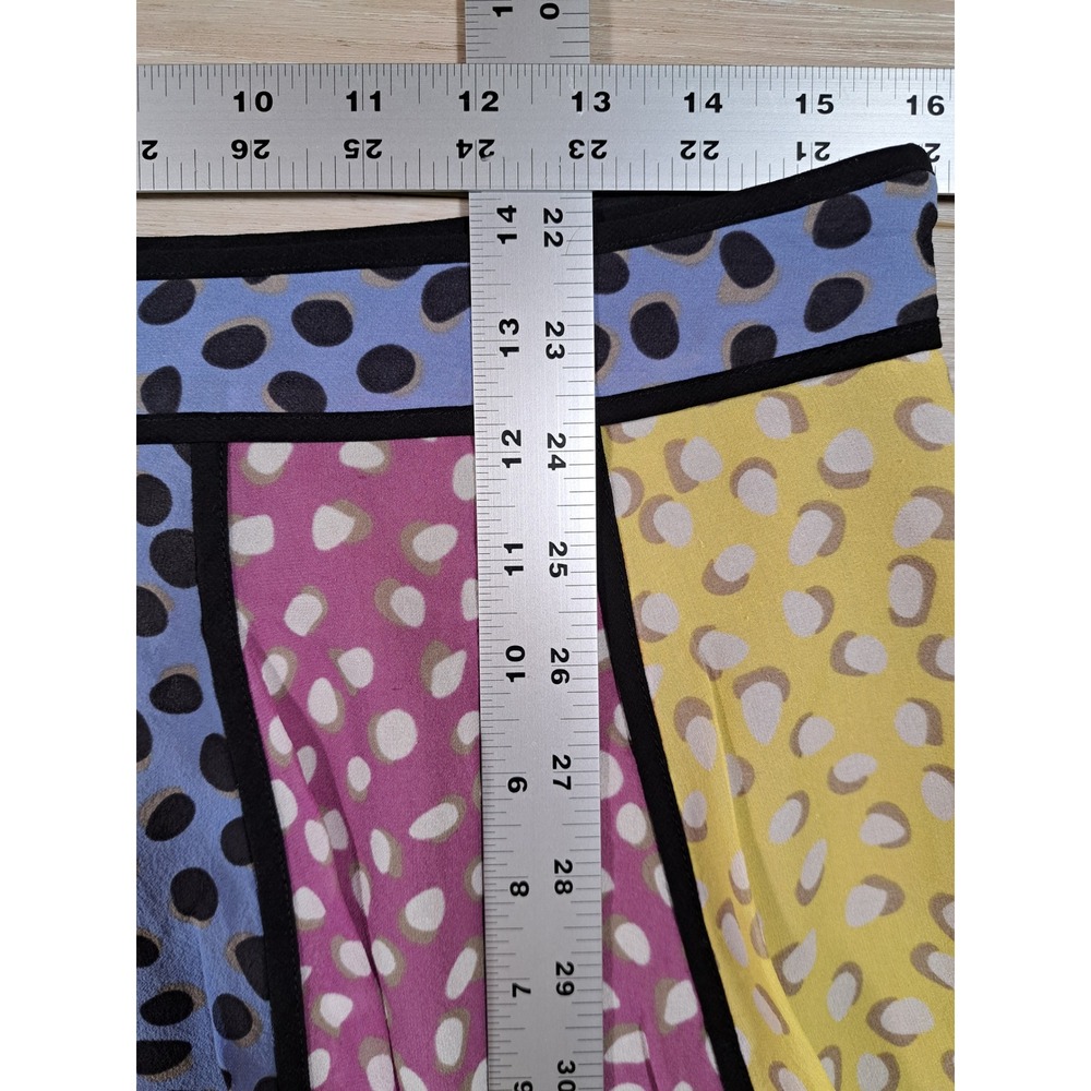 Forever 21 Collection Silk Colorblock Polka Dot Mini Skirt Womens 8 Multi-Color - Picture 8 of 8